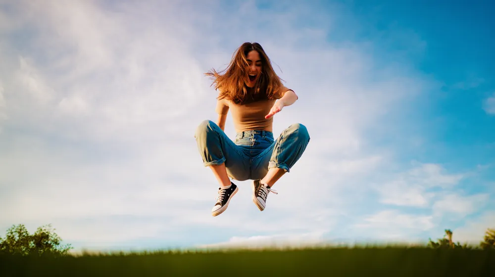 Salto al aire, cielo